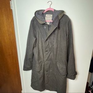 John Varvatos x Converse Collab Black/Brown/Grey Wool Coat Size XL